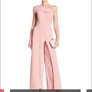 One Shoulder Jumpsuit in Blush